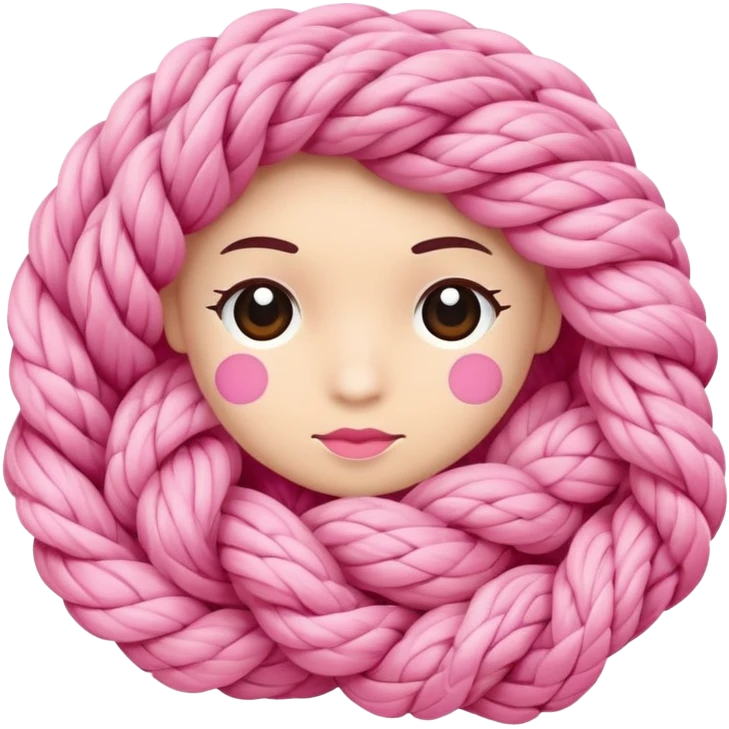 linha de crochê rosa emoji