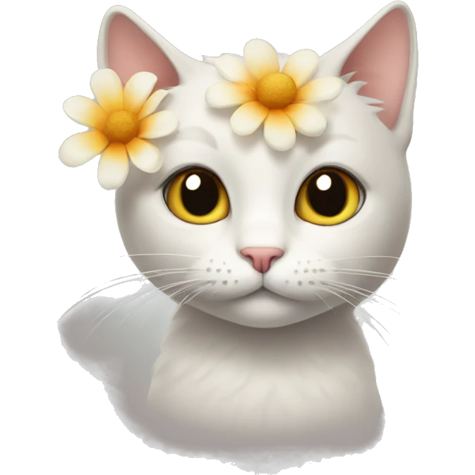 CAT with flower  emoji