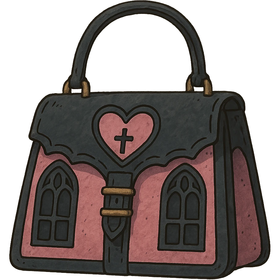 pink and black gothic purse emoji