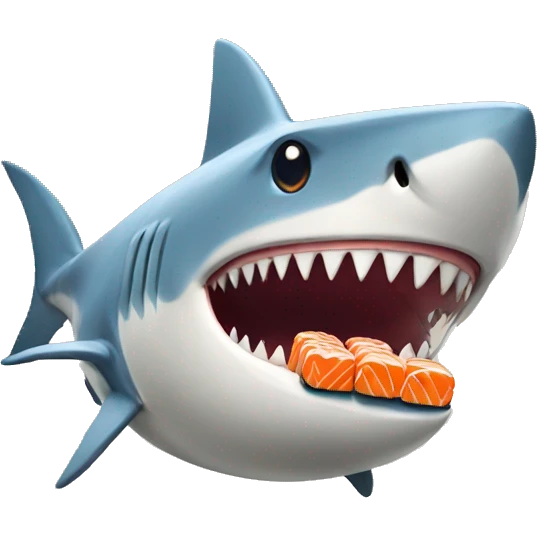 shark with sushi emoji