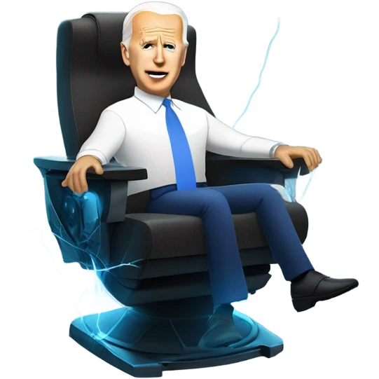 Joe Biden in an electrified seat emoji