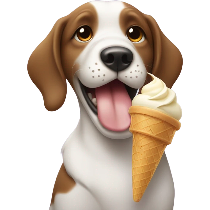 Dog eating ice cream emoji