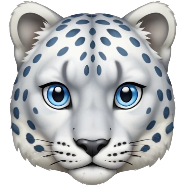  Snow leopard-whole body-eyes are blue emoji