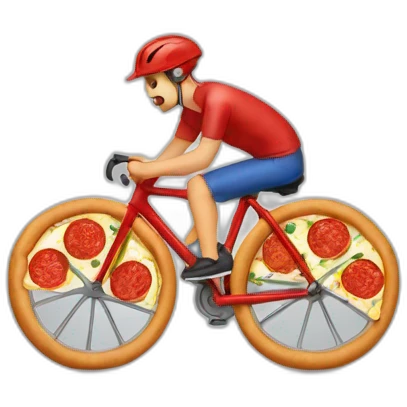 Pizza qui fait du vélo emoji
