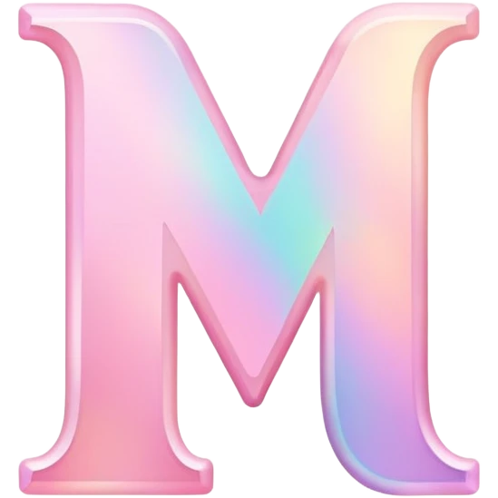 Iridescent pastel pink Font setting icon with letter emoji