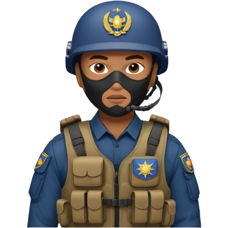 I want an emoji for a male filipino special action force officer with mask  emoji