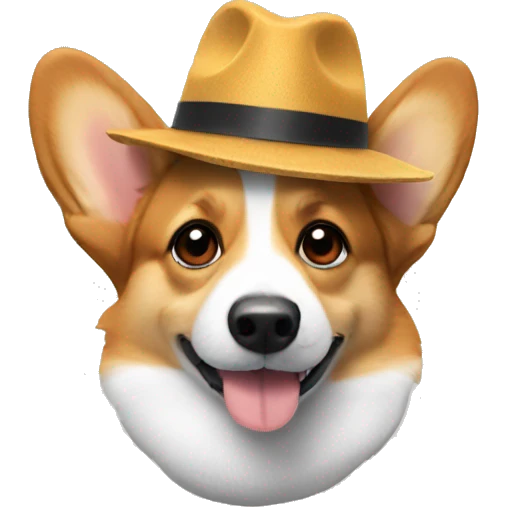 Corgi wearing a hat emoji