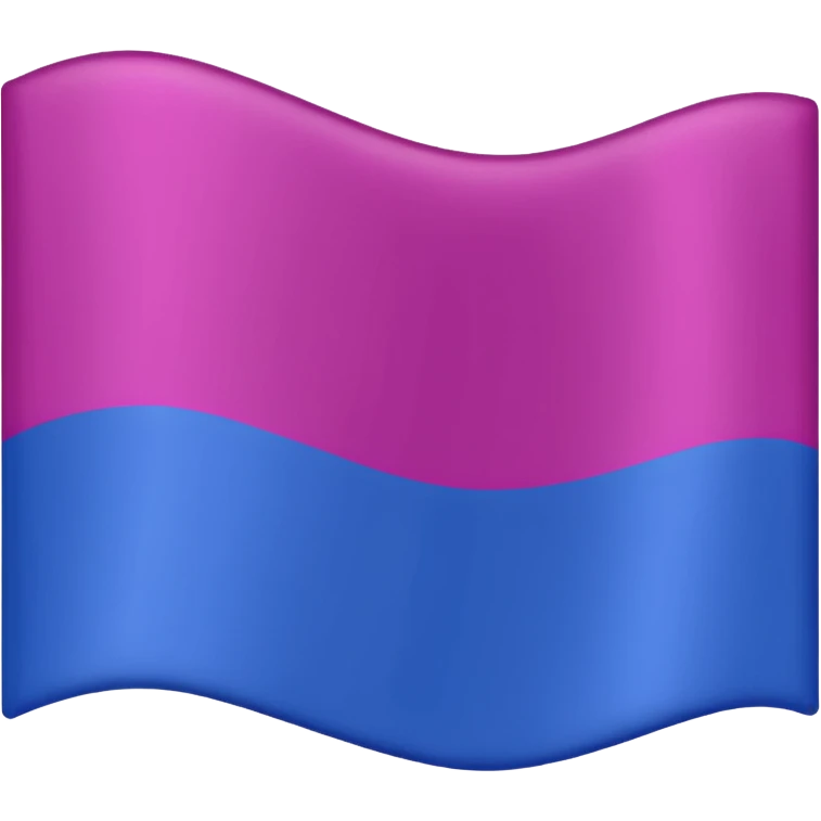 La bandera bisexual (lleva 3 franjas: la de arriba color magenta, abajo azul y en medio morada) emoji