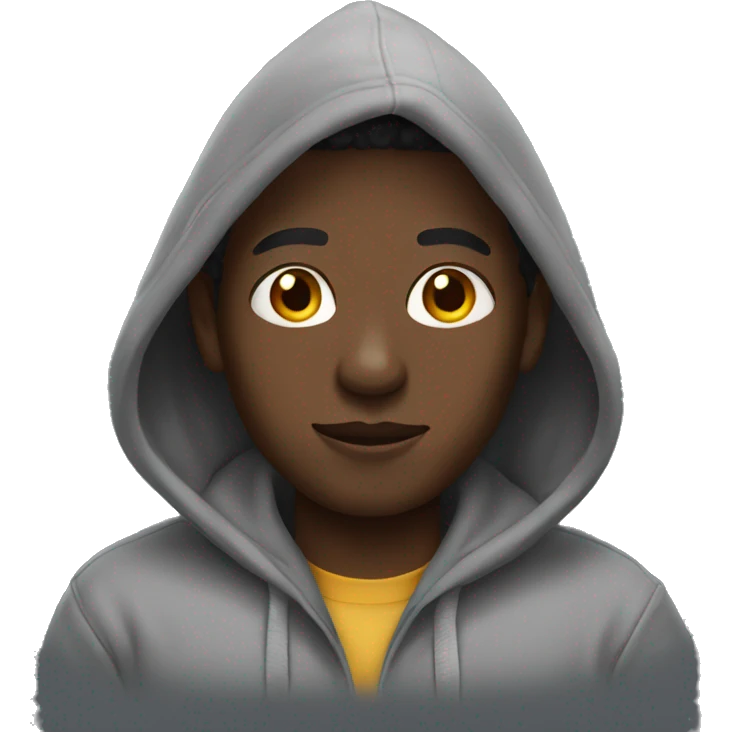 black person wearing a hoodie emoji