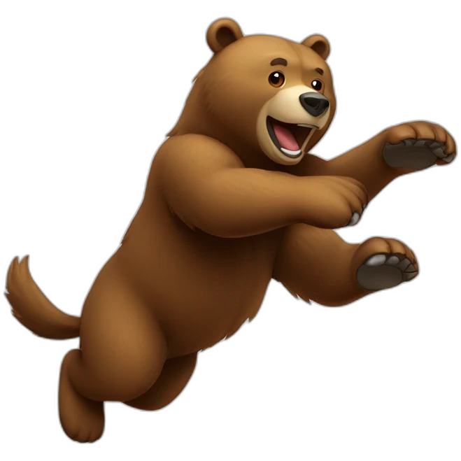 Bear jumping emoji