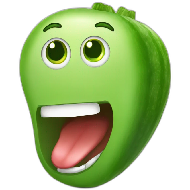 Cucumber in mouth emoji
