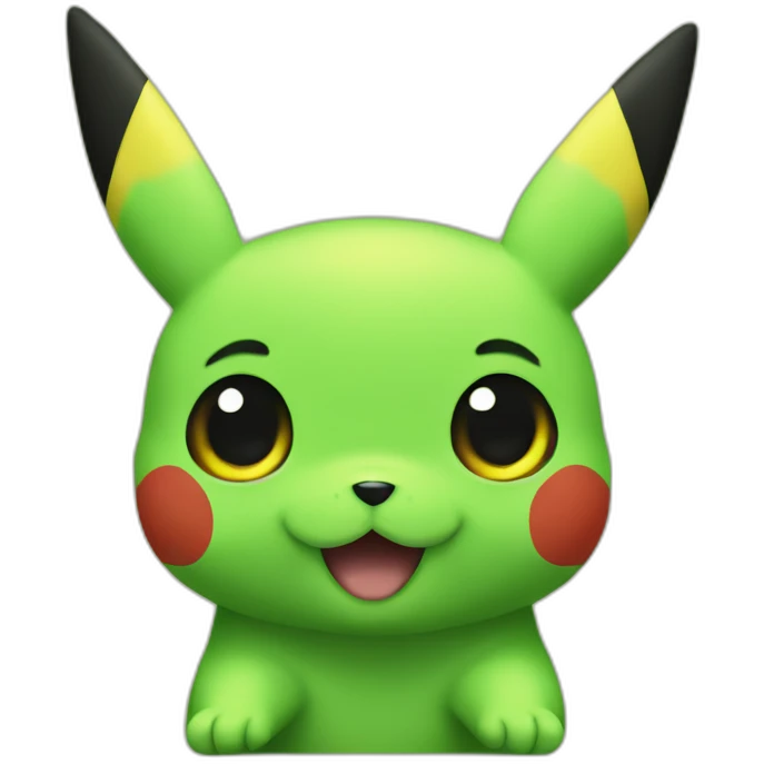 Pikachu en vert emoji