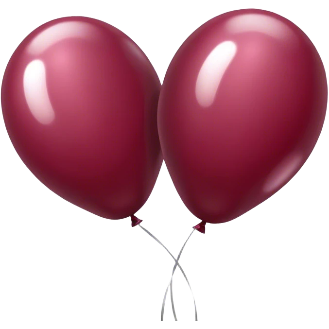 Two shiny burgundy baloons emoji