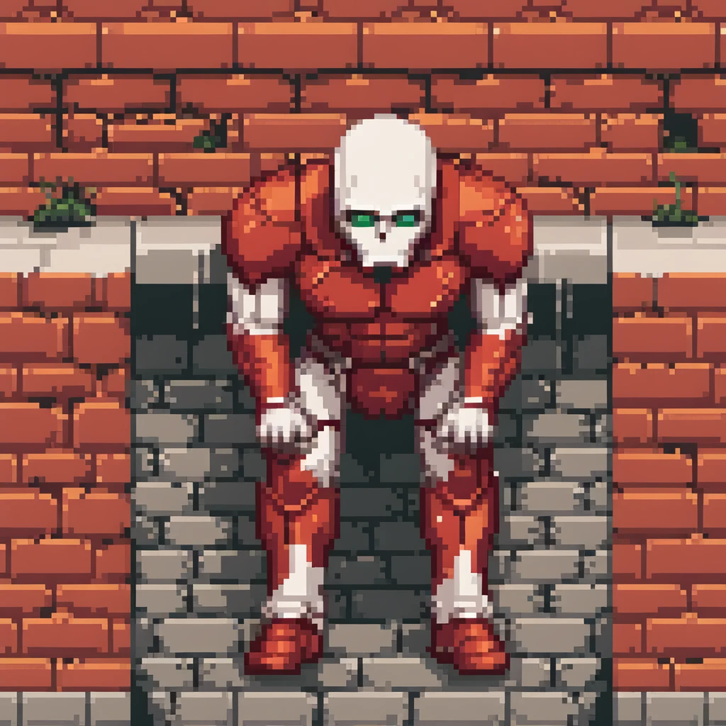 Colossal Titan peering over the wall from Attack on Titan emoji
