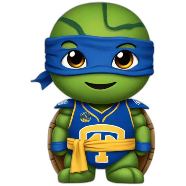 ninja turtle wearing a golden state jersey emoji