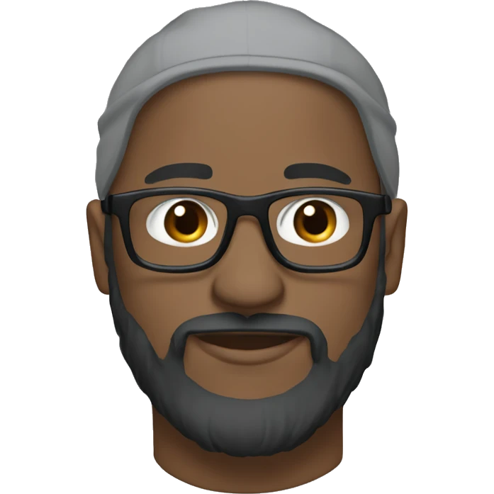 Bald black guy black and grey beard Philly eagles cap and shirt thin frame glasses   emoji