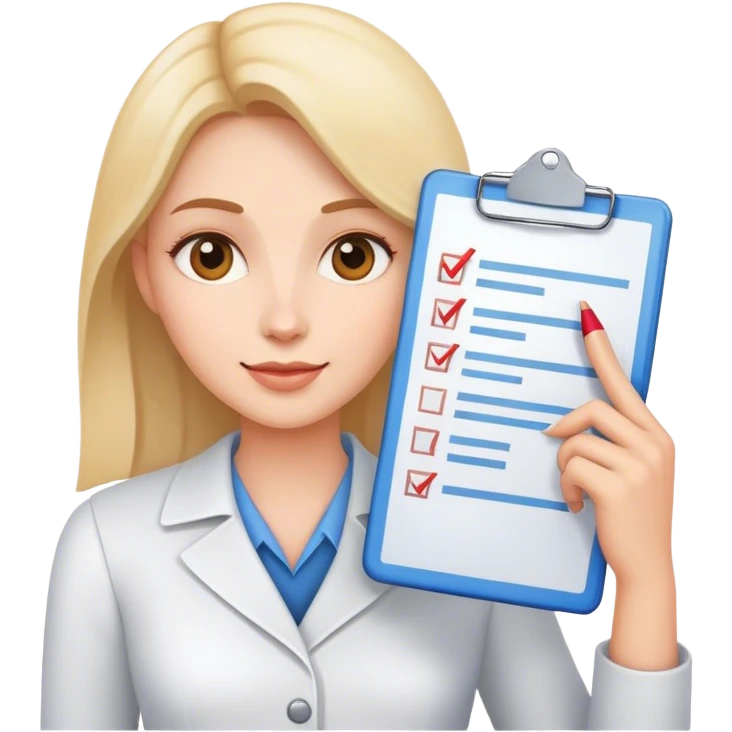 Woman holding a checklist emoji