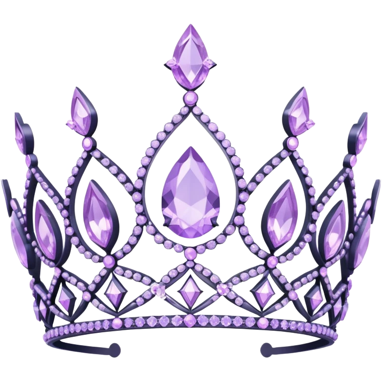 Pastel purple crystal gems tiara emoji