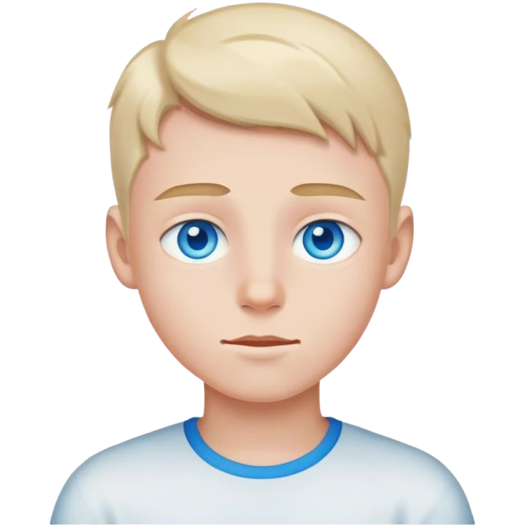 realistic portrait of a boy with blue eyes emoji