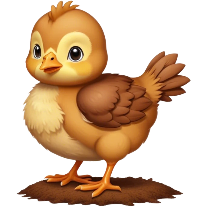 一只小鸡站在母鸡的身上 emoji