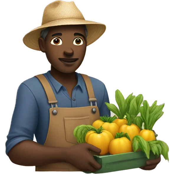 Black person farming emoji