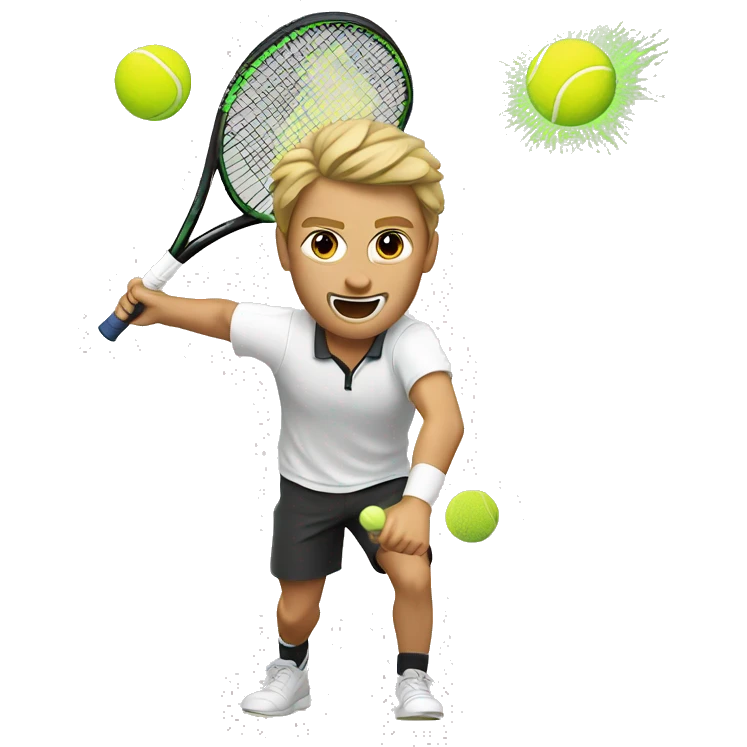 Tennis explosion Caucasian emoji