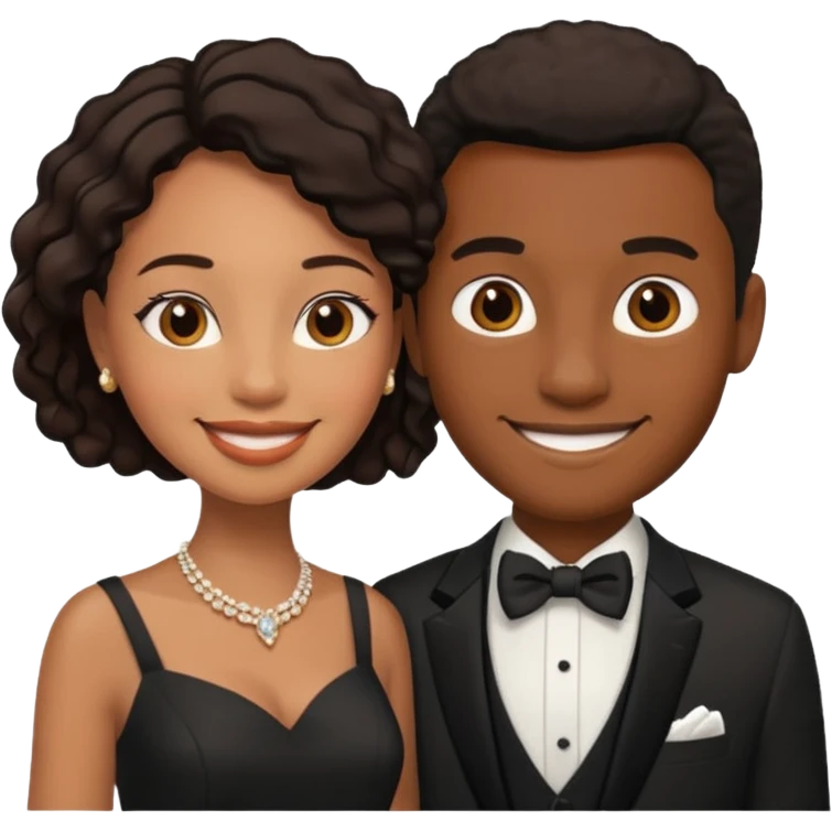 Black couple wedding emoji