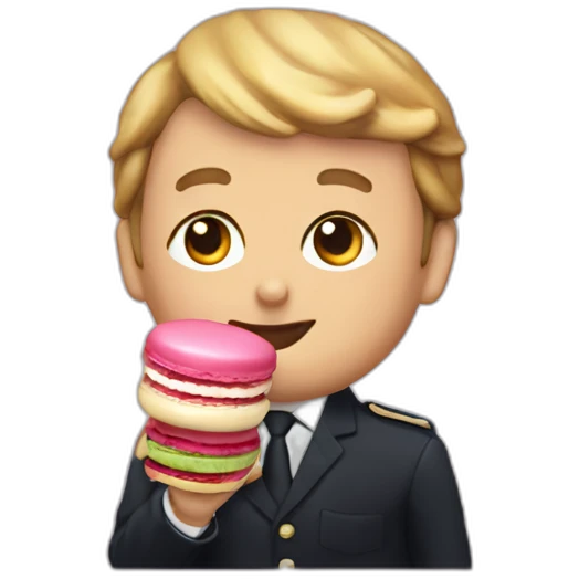 Macron eating a macaron emoji