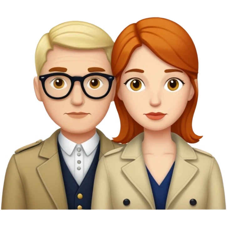 Gus & Joanna - British cool couple emoji