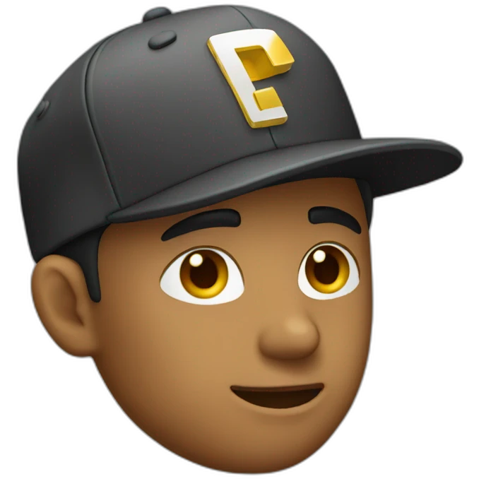 man with snapback side on emoji