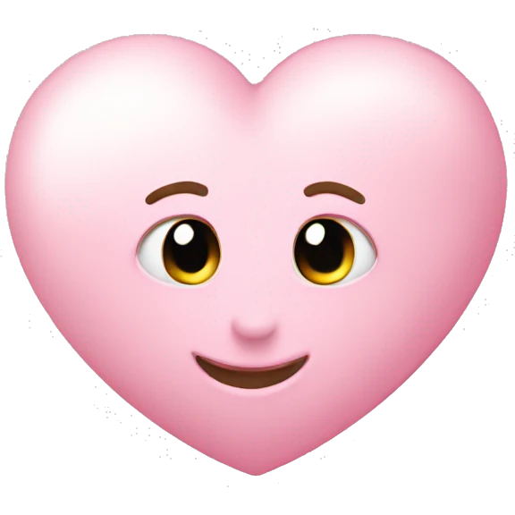 light pink heart with face emoji