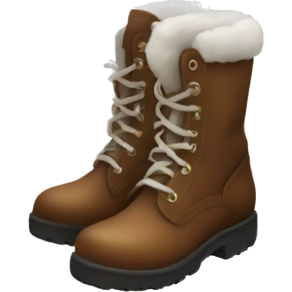 Brown boots with white fluff inside emoji