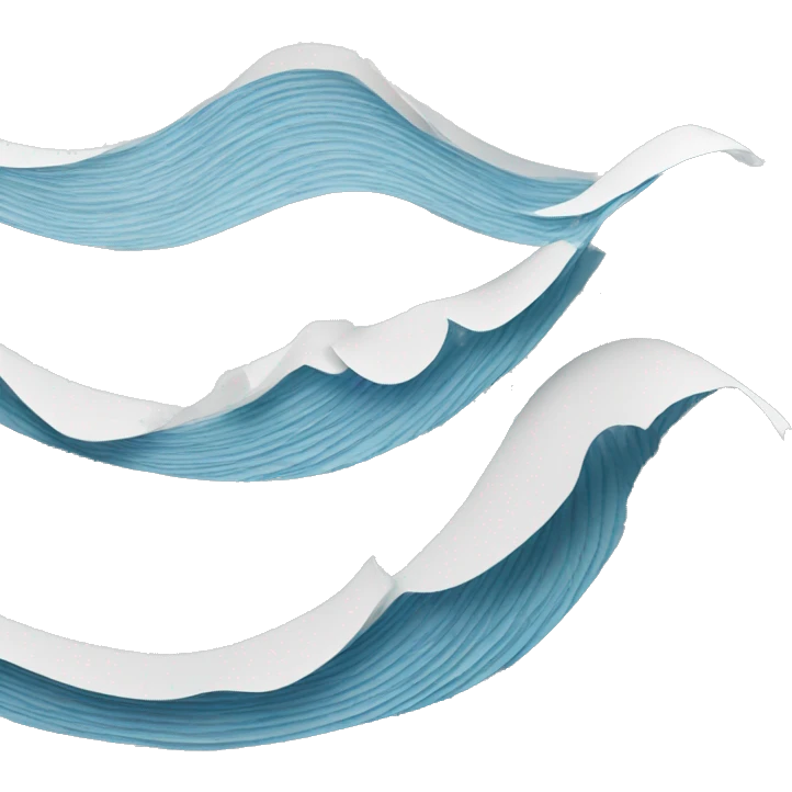 paper in the shape of a wave emoji