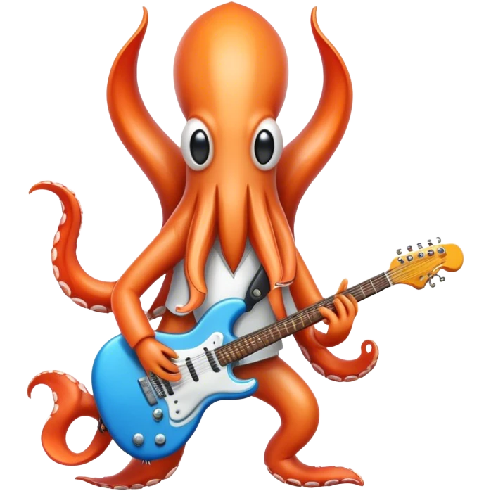 A squid playing an electric guitar  emoji