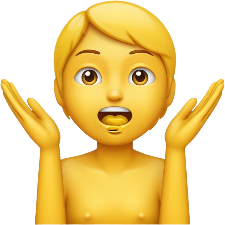 round, original, yellow expression emoji with hands around its throat  emoji