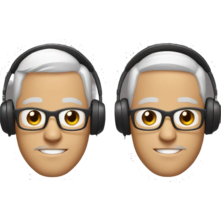 two men that look like cats wearing headphones emoji
