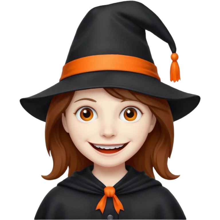 babadook with brown hair and a bright orange hat emoji