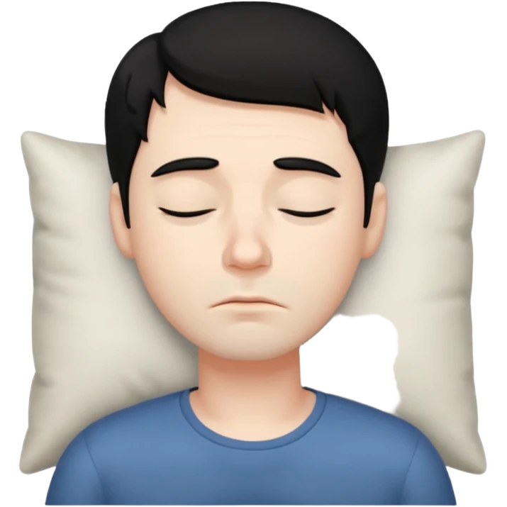 Sleepy man black hair emoji