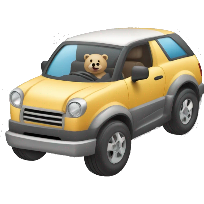 un osos conduciendo un coche  emoji
