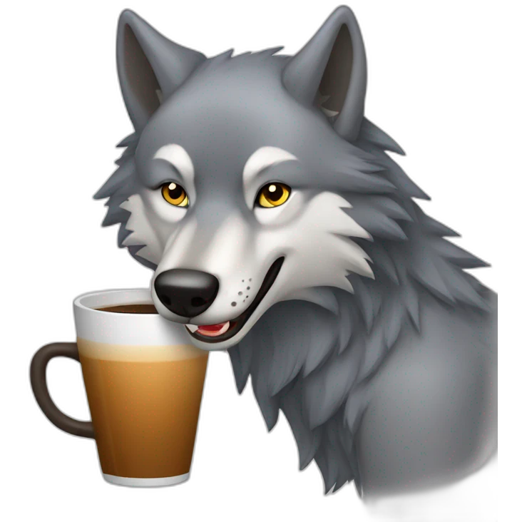 WOLF DRINK COFFE emoji