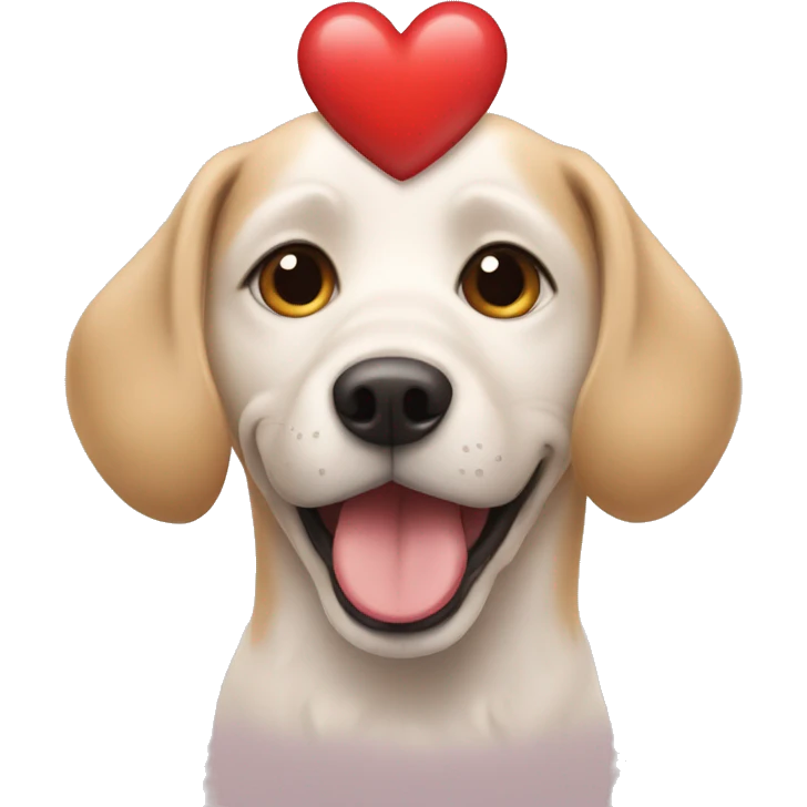 A dog with a heart emoji