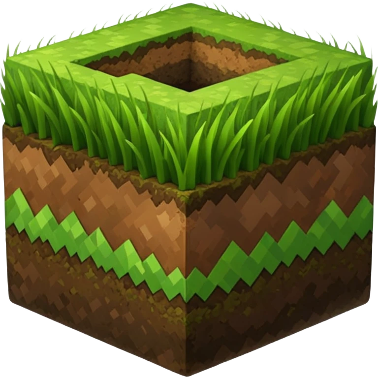 minecraft grass dirt block, no face emoji