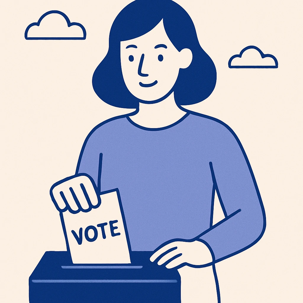 woman voting, simple flat icon style emoji