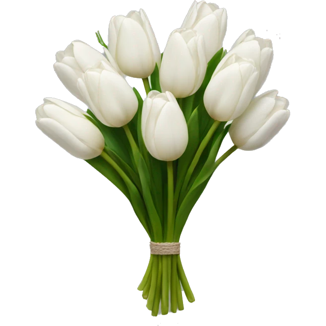 white tulip bouquet  emoji