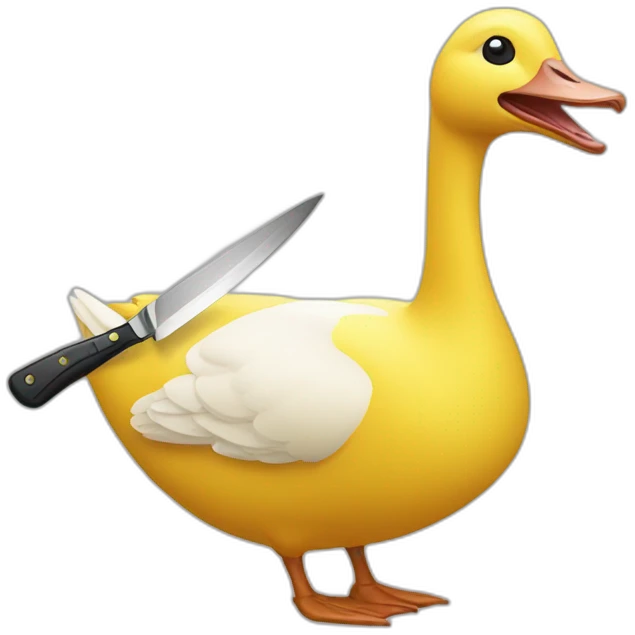 A big yellow goose with a knife emoji