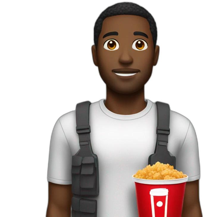 black men with kfc bucket emoji