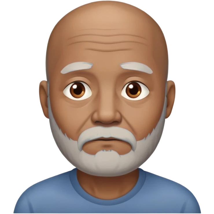 "- Nam
- 70 tuổi
- Da nâu
- Đầu không có tóc
- Râu bạc, mặt buồn
" emoji