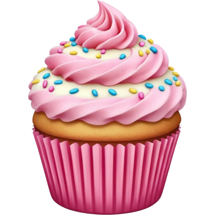 Cupcake with pink icing emoji