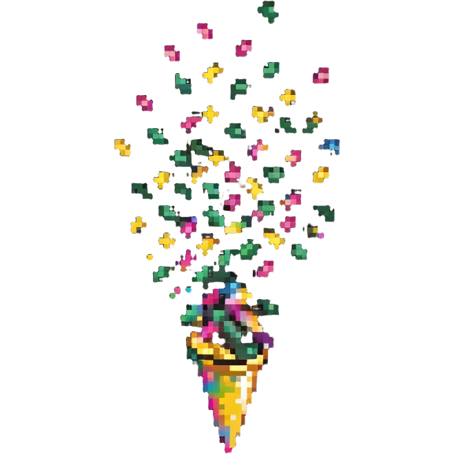 party confetti cone popper shooting sparkly confetti emoji
