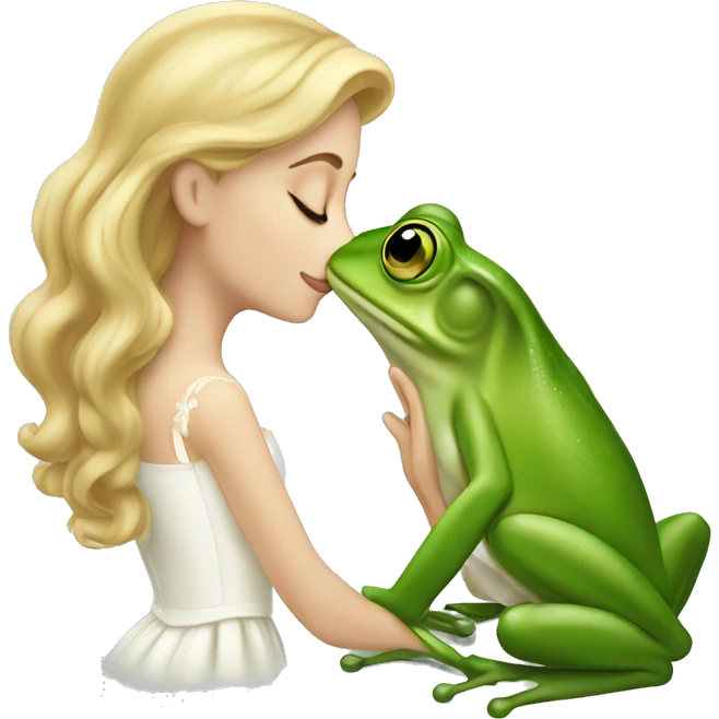 White Princess kissing frog emoji